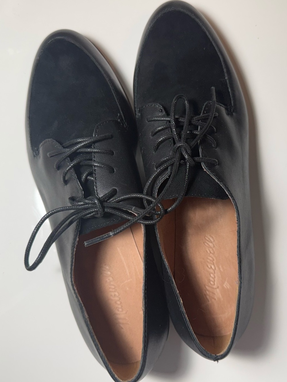 Madewell Black Leather Lace-Up Oxfords - Women's 9.5